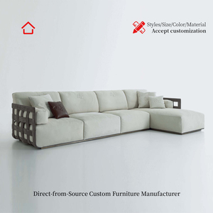 Set di Divani Componibili in Tessuto Personalizzabili, <span class=keywords><strong>Stile</strong></span> Minimalista di Lusso, Design Moderno e Creativo per Arredamento Soggiorno di Villa - Product Image 3