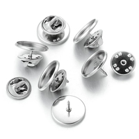 Lot de broches en acier inoxydable, bases vierges pour badges, plateaux pour cabochons, supports de sertissage pour la fabrication de bijoux DIY, fournitures 20-25mm