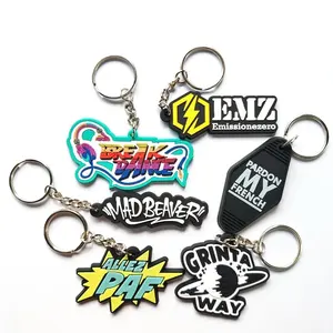 Custom Logo New Soft PVC Rubber Keyring Design Blank Round Shape Keychain