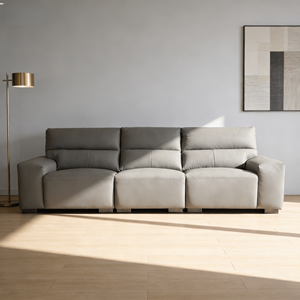Sofá de Cuero Genuino de Diseño Urbano Minimalista para Sala de Estar, Distribución de Fuerza Uniforme, Gran Venta - Product Image 1