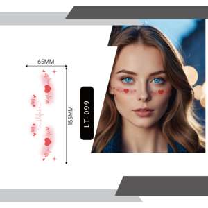 Le lentiggini delle <span class=keywords><strong>ragazze</strong></span> da donna arrossiscono con il cuore adesivi temporanei per tatuaggi accessori per il trucco Sexy impermeabili con la faccia decorativa del corpo in carta bianca - Product Image 3
