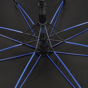 Semi-Automatic Open 130cm Customized Color Straight Shaft Windproof Extra Large Golf <b>Umbrella</b> with Black Fiberglass Frame - Product Image 5