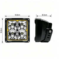 Nouvelle lampe de travail LED carrée de 4 pouces 40W, ambre DRL, étanche IP67, 12-48V, lampe de conduite auxiliaire, 3400 lumens, voiture, camion, chariot élévateur