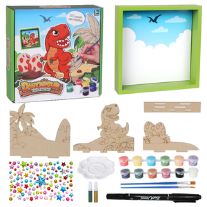Kit di Pittura e Disegno in Legno a Forma di <span class=keywords><strong>Dinosauro</strong></span> Wayee, Set di Giocattoli Creativi, Puzzle 3D Fai-<span class=keywords><strong>da</strong></span>-Te con Colori, per Bambini, 20x19x4.5cm, Unisex - Product Image 2