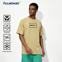 T-shirt pour homme Kuenzi avec logo personnalisé, tissu en fibres recyclées écologiques 220GSM, léger et respirant, design patchwork
