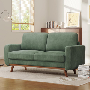 Divano a Due Posti Personalizzato in Velluto a Coste con Cuscino a Molle, Telaio in Legno Massello, Seduta Profonda Moderna per Camera da Letto, Soggiorno, Ufficio - Product Image 6