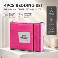 Ensemble de draps de lit en microfibre écologique de style européen, 4 pièces, série 2800, toucher doux, poche profonde, sans plis, respirant