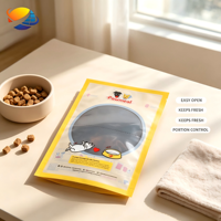 Sachet d'emballage alimentaire transparent écologique pour friandises pour animaux de compagnie, pochette en plastique laminé imprimée en gravure personnalisée pour chiens et chats