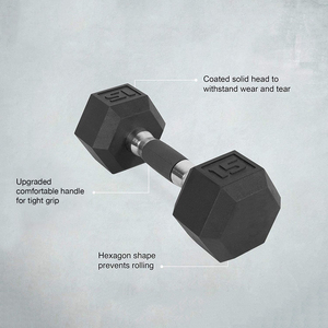 Hex-Cao Su Grip-5LB Quả Tạ Cơ Thể Tập Luyện Sức Mạnh Đào Tạo Cao Su Hand Grip Bìa Hex Quả Tạ - Product Image 6