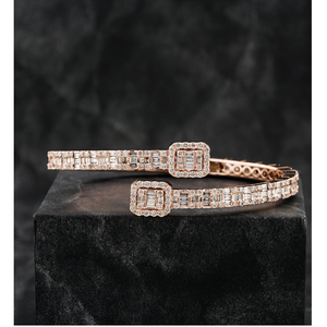 Glamorosa Pulsera Cubana de Diamantes Cultivados en Laboratorio de 10 mm, Chapada en Oro de 14K, Oro Rosa, Plata, Estilo Hip Hop, Unisex, para Boda, 7 Pulgadas, Joyería - Product Image 2