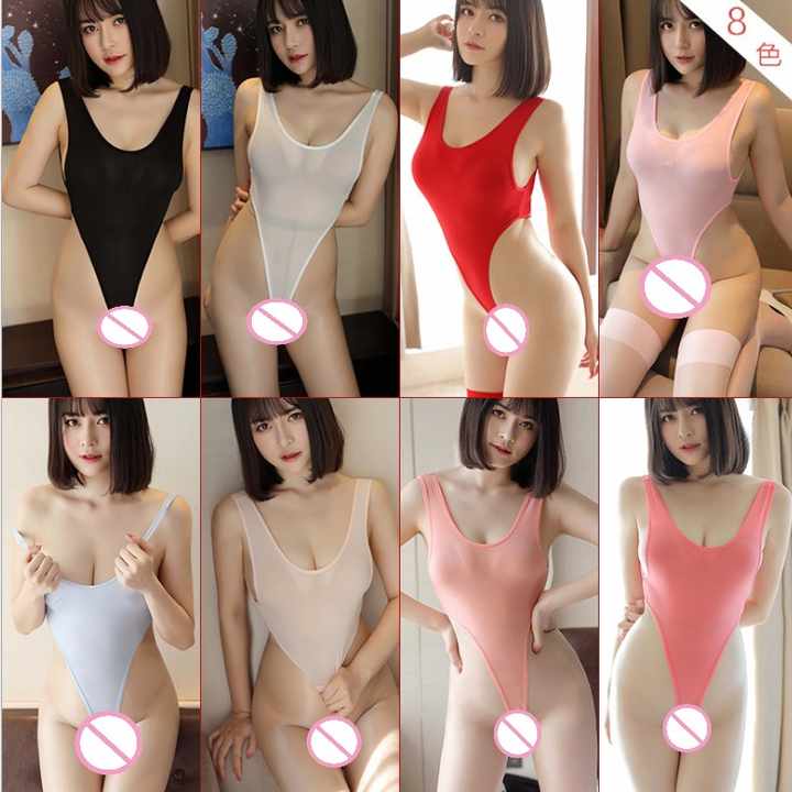 Sexy Girl See through One Piece High Cut Bodysuit Jumpsuit Leotard Lingerie