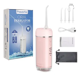 Flosser gigi Air 8 mode, irigator Oral Mini tekanan tinggi dapat diisi ulang portabel untuk kit kebersihan gigi