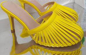 รองเท้าส้นสูงเปิดนิ้วเท้าผู้หญิง, รองเท้าส้นสูงหัวมน - Product Image 2