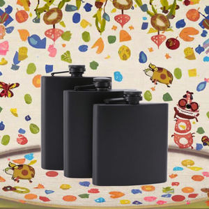 Flacon à liqueur carré personnalisé en acier inoxydable de 8 oz avec entonnoir, noir élégant, pour whisky et vin, idéal pour les fêtes, avec votre logo - Product Image 2