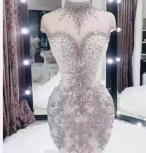 Nouvelle robe de mariée sirène de luxe, robe de mariée scintillante à paillettes, robe de mariée à manches courtes et volants - Product Image 2