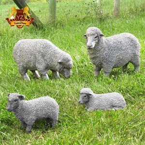 Statua da <span class=keywords><strong>Giardino</strong></span> in <span class=keywords><strong>Resina</strong></span> di Pecora Suffolk in Piedi, Decorazione da Esterno in Fibra di Vetro - Product Image 2