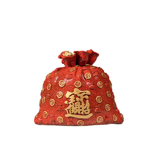Bolsa de dinero de cobre estilo chino, adorno portátil de la riqueza para oficina, tienda o regalo. - Product Image 1