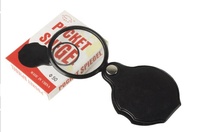Mini loupe de poche portable noire 50mm 10x, loupe pliante avec étui de protection pour la lecture
