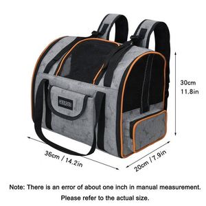 Muestra gratuita: Mochila transportadora para perros y gatos, aprobada por aerolíneas, con diseño ventilado y entrada de doble cara. - Product Image 3