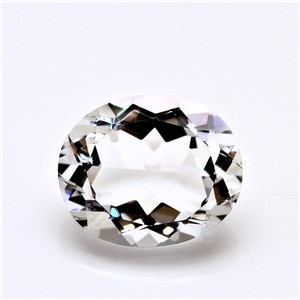 12X14mm พลอยสีขาวธรรมชาติทรงรีตัดเป็นเหลี่ยมเพชรพลอยหลวมต่อกะรัตบุษราคัมธรรมชาติ - Product Image 1