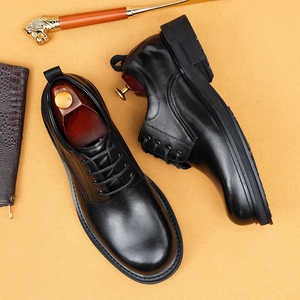 รองเท้าหนังแท้สีดำแบบ Monk Strap สำหรับผู้ชาย หัวเหลี่ยม ปิดด้วยหัวเข็มขัด พื้นยาง เหมาะสำหรับใส่ทำงานทุกฤดู ขายส่ง - Product Image 5