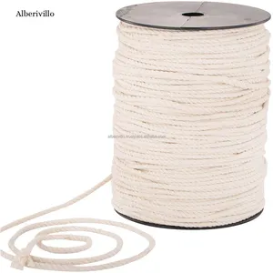 Verkoop Van Macrame Katoenen Koord 3Mm 4Mm Katoen Aangepaste Grootte Ivoor Kleur Katoenen Koord Touw