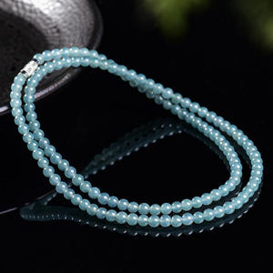 Natural Jadeite Blue Water <b>Jade</b> Bead Necklace and Bracelet Women's <b>Jade</b> Wholesale Original Design C037 - Product Image 1