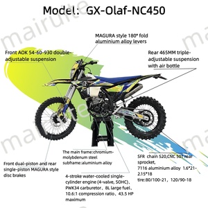 Moto tout-terrain NC450 450cc pour adultes, frein à disque, pneus à crampons, pignon arrière CNC 50T - Product Image 4