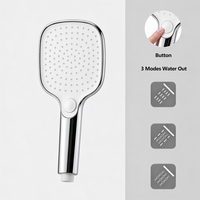 Pommeau de douche à main réglable, plusieurs modes de pulvérisation, surface chromée, trois fonctions, design moderne, facile à installer