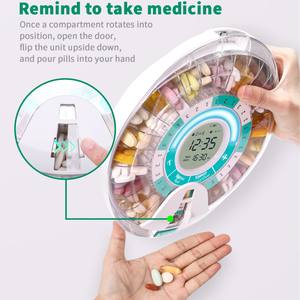 Pastillero electrónico inteligente con Bluetooth, recordatorio de medicamentos, temporizador giratorio automático de 28 compartimentos, reloj despertador, almacenamiento de medicamentos - Product Image 4