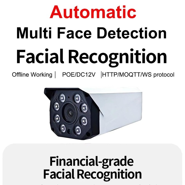 AI 5MP CMOS Industrial CCTV Cameras Face Detection with Facial Recognition WebRTC Server MQTT SDK API Integration