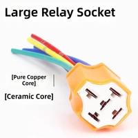 Nouvelle douille de relais en céramique à cinq trous, support de lampe jaune résistant aux hautes températures, modèle ACE pour voiture et moto
