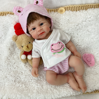 Poupée Reborn en Silicone 30 cm avec Cheveux Transplantés, Yeux Ouverts et Expressions Variées, Jouet pour Enfants, Cadeau de Noël