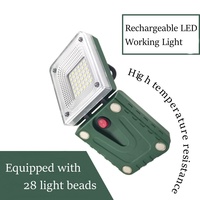 Lampe de travail rechargeable AMD 36 LED 10W avec base magnétique pliable à 180 degrés et crochet pour réparation automobile, camping et situations d'urgence