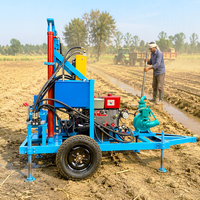 Foreuse agricole diesel tractable 35 CV pour puits d'eau, machine de forage rotative hydraulique avec tiges de forage et garantie d'un an