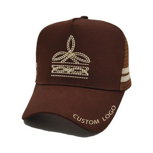 Gorras con logotipo bordado personalizado, 5 paneles <span class=keywords><strong>de</strong></span> ajuste profundo, perfil alto, cola <span class=keywords><strong>de</strong></span> caballo, gorras <span class=keywords><strong>de</strong></span> camionero, productos <span class=keywords><strong>de</strong></span> calidad, 2 rayas en blanco, gorra <span class=keywords><strong>de</strong></span> camionero <span class=keywords><strong>de</strong></span> campo - Product Image 2