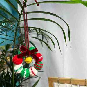 Guirnalda de Campanas Navideñas Tejida a Mano con Bola de Lana, Decoración Colgante para Coche, Regalo Transfronterizo, Nuevo - Product Image 4