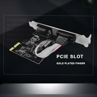 Adaptador de Tarjeta de Expansión PCIe a 2 Puertos Seriales de 9 Pines, Convertidor PCI Express Com Db9 Rs232, Dos Tarjetas Seriales