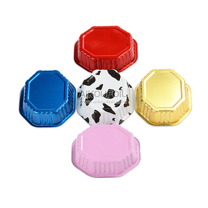 Top 97mm <span class=keywords><strong>Polygone</strong></span> Conteneur De Papier D'aluminium De Qualité Alimentaire Jetable 100ml Bol pour Gâteau Sauce Liquide Coloré Carré Motif - Product Image 6