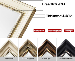 Hot bán đầy đủ chiều dài hình chữ nhật đầy đủ cơ thể bằng gỗ khung đứng miễn phí mặc quần áo tầng gương gương - Product Image 2