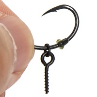Vis d'appât de carpe OEM 0.1/0.13/0.14g Mirco Swivel Carp Bait Carp Ronnie Rig Zig Boilie Screws Hiar Rig Terminal Tackle avec anneau