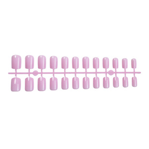 <span class=keywords><strong>Faux</strong></span> <span class=keywords><strong>ongles</strong></span> <span class=keywords><strong>courts</strong></span> carrés en ABS de style français, couverture complète, rose, amovibles, avec colle, 24 pièces, vente en gros, emballage OEM/ODM - Product Image 4