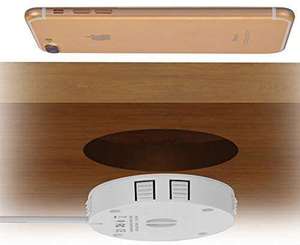 Invisible caché intégré sous la table meubles de bureau maison et bureau café bar mini <span class=keywords><strong>chargeur</strong></span> sans fil pour <span class=keywords><strong>iphone</strong></span> samsung - Product Image 2