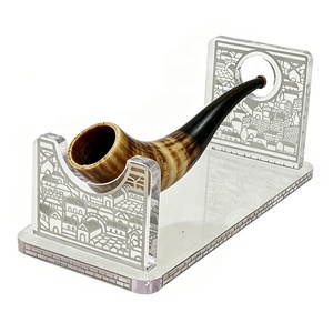 Soporte de Acrílico Transparente con Diseño de Jerusalén Personalizado, Soporte de Lucite para Shofar, Base de Exhibición para Shofar, Regalo Judaico para Rosh Hashanah - Product Image 1