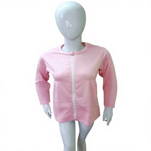 Formal post Mastectomy Recovery Shirt with Zipper <b>Drain</b> Pockets & Fasteners to Hold Drainage Tubes for hospital use - Product Image 1