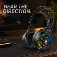 Headset Gaming 7.1 Channel USB Berkabel Driver 50mm Lampu RGB 25mW Kabel 2m Over-Ear untuk PC Komputer Laptop Grosir H140
