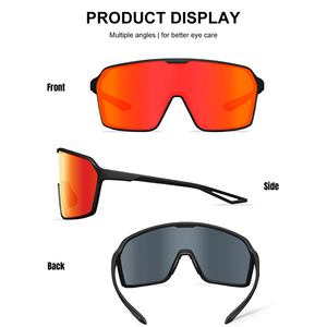 カスタムロゴ入りスポーツサングラス CE UV400保護 サイクリング ランニンググラス ミラー偏光レンズ ピックルボール グーグル安全メガネ - Product Image 5