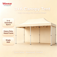 Tente pliante robuste 3x6 avec paroi latérale unique pour stand commercial et activités extérieures