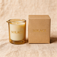 Bocaux en verre transparent en vrac, luxueux, vides, 200 ml, ambrés, uniques, avec bec verseur pour massage, pour bougies, avec boîte personnalisée