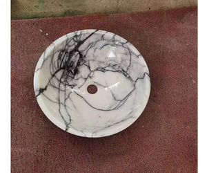 Prix de gros Lavabo en marbre Calacatta Viola Luxe Italie Calacatta Viola Plan de toilette en marbre pour salle de bain Lavabo - Product Image 4